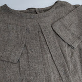 veritecoeur ウール バックリボン 五分袖 チュニック ベージュ レディース ヴェリテクール【中古】5-1025T∞