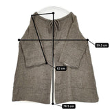 veritecoeur ウール バックリボン 五分袖 チュニック ベージュ レディース ヴェリテクール【中古】5-1025T∞