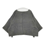 nest Robe 01193-1300 天然染め リネンワイドスリーブ ブラウス シャツ グレー レディース ネストローブ【中古】6-0308M∞