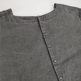 nest Robe 01193-1300 天然染め リネンワイドスリーブ ブラウス シャツ グレー レディース ネストローブ【中古】6-0308M∞