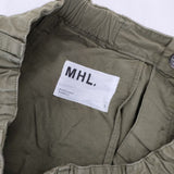 MHL. 595-8132502 コットン ギャザー スカート カーキ レディース エムエイチエル【中古】5-1218M∞