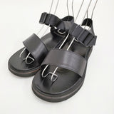 FOOTWORKS フットワークス Sandals_Smooth Leather 定価57200円 レザーサンダル サイズ23cm サンダル ブラック レディース【中古】5-0829S♪