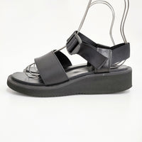 FOOTWORKS フットワークス Sandals_Smooth Leather 定価57200円 レザーサンダル サイズ23cm サンダル ブラック レディース【中古】5-0829S♪