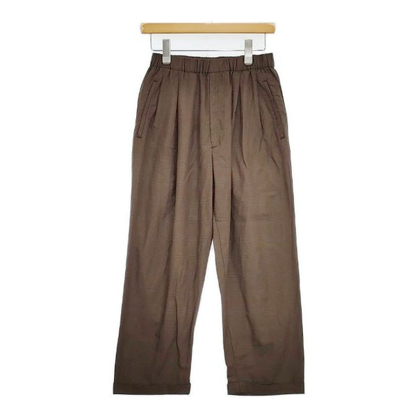 Mando 23298-700 タックパンツ チェック 製品洗い パンツ ブラウン メンズ マンド【中古】5-1113G∞