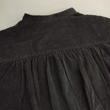 ICHI コーデュロイ シャツワンピ コットン ワンピース ブラック レディース イチ【中古】5-1225T∞