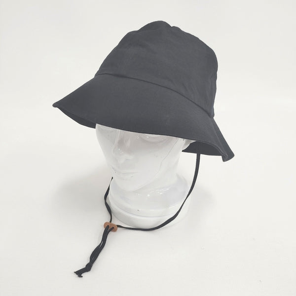 Chapeaugraphy コットンリネン Mサイズ 帽子 ハット ブラック レディース シャポーグラフィー【中古】5-0828M◎