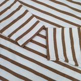 オローネ TND-192 トーマスカットソー ワイド ボーダー 長袖Ｔシャツ カットソー ロンＴ ベージュ ブラウン レディース オローネ【中古】5-1204M∞