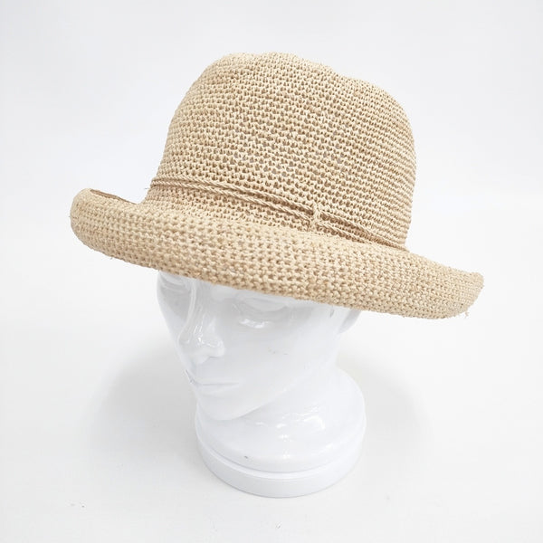 merlot ラフィア 帽子 ハット ベージュ レディース メルロー【中古】5-0828M◎