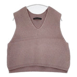 Pal'las Palace PKBL-3874C バルキーコットンベスト 定価24000円 ノースリーブニット ベスト 23AW ピンクベージュ レディース パラスパレス【中古】5-1025T∞