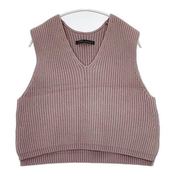 Pal'las Palace PKBL-3874C バルキーコットンベスト 定価24000円 ノースリーブニット ベスト 23AW ピンクベージュ レディース パラスパレス【中古】5-1025T∞