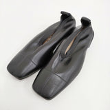 FABIO RUSCONI ストレッチスリッポンフラットシューズ 34 定価27500円 スリッポン ブラック レディース ファビオルスコーニ【中古】5-0829G♪