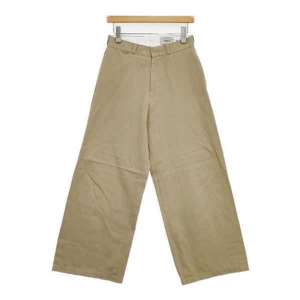 YAECA CHINO CLOTH PANTS WIDE ワイド 60602 チノパンツ ベージュ KHAKI レディース ヤエカ【中古】5-1124G∞