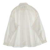 YAECA スナップボタン 長袖 11179 コットンカシミヤ ブラウス シャツ オフホワイト レディース ヤエカ【中古】5-1221M∞