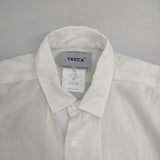YAECA スナップボタン 長袖 11179 コットンカシミヤ ブラウス シャツ オフホワイト レディース ヤエカ【中古】5-1221M∞