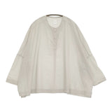 Gauze# プルオーバー ドロップショルダー ワイドシルエット ブラウス シャツ ライトグレー レディース ガーゼ【中古】5-0822M♪