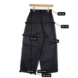 ゴーシュ 100/1タイプライター ワイドパンツ G211-P021 パンツ ブラック レディース ゴーシュ【中古】5-1124G∞