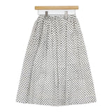 ゴーシュ ポルカドットローンスカート G154-S030 コットン ロングスカート ホワイト ブルー レディース ゴーシュ【中古】6-0301M∞