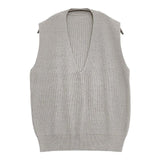 ゴーシュ G181-K001 コットンファームリブ Vネックノースリーブニット ベスト グレー レディース ゴーシュ【中古】5-1126M∞