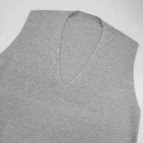 ゴーシュ G181-K001 コットンファームリブ Vネックノースリーブニット ベスト グレー レディース ゴーシュ【中古】5-1126M∞