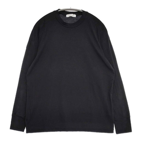 homspun 222-6412 エジプト綿天竺長袖プルオーバー 長袖Ｔシャツ カットソー ロンＴ ブラック レディース ホームスパン【中古】5-1126M∞