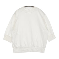 homspun 40/2天竺 六分袖プルオーバー 242-6366 カットソー ホワイト レディース ホームスパン【中古】5-0822S♪