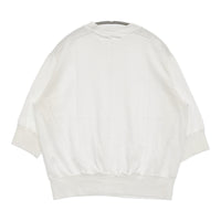 homspun 40/2天竺 六分袖プルオーバー 242-6366 カットソー ホワイト レディース ホームスパン【中古】5-0822S♪