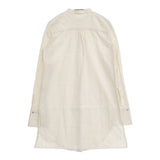 Hermaphrodite バンドカラー 製品洗い加工 ロングシャツ 長袖シャツ アイボリー キナリ レディース エルマフロディット【中古】5-1126M∞