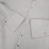 Hermaphrodite バンドカラー 製品洗い加工 ロングシャツ 長袖シャツ アイボリー キナリ レディース エルマフロディット【中古】5-1126M∞