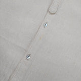 Hermaphrodite バンドカラー 製品洗い加工 ロングシャツ 長袖シャツ アイボリー キナリ レディース エルマフロディット【中古】5-1126M∞