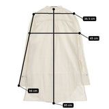 Hermaphrodite バンドカラー 製品洗い加工 ロングシャツ 長袖シャツ アイボリー キナリ レディース エルマフロディット【中古】5-1126M∞