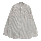 KAPTAIN SUNSHINE KS7FSH02 バンドカラー ストライプ コットン 長袖シャツ ホワイト グレー メンズ キャプテン サンシャイン【中古】5-1113M∞