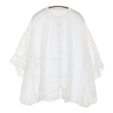 nest Robe リネンガーゼギャザースリーブブラウス 定価27500円 01242-1521 シャツ 24SS ホワイト レディース ネストローブ【中古】5-0902M♪