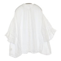 nest Robe リネンガーゼギャザースリーブブラウス 定価27500円 01242-1521 シャツ 24SS ホワイト レディース ネストローブ【中古】5-0902M♪