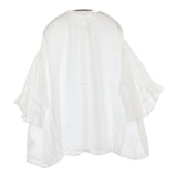 nest Robe リネンガーゼギャザースリーブブラウス 定価27500円 01242-1521 シャツ 24SS ホワイト レディース ネストローブ【中古】5-0902M♪