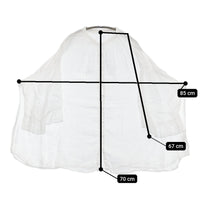 nest Robe リネンガーゼギャザースリーブブラウス 定価27500円 01242-1521 シャツ 24SS ホワイト レディース ネストローブ【中古】5-0902M♪