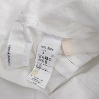 nest Robe ラッフルカラーブラウス UpcycleLino 定価28600円 01244-1160 ブラウス シャツ 24AW ホワイト レディース ネストローブ【中古】5-0902M♪