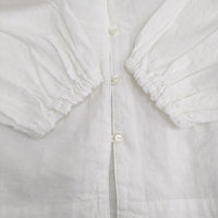 nest Robe ラッフルカラーブラウス UpcycleLino 定価28600円 01244-1160 ブラウス シャツ 24AW ホワイト レディース ネストローブ【中古】5-0902M♪