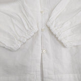 nest Robe ラッフルカラーブラウス UpcycleLino 定価28600円 01244-1160 ブラウス シャツ 24AW ホワイト レディース ネストローブ【中古】5-0902M♪