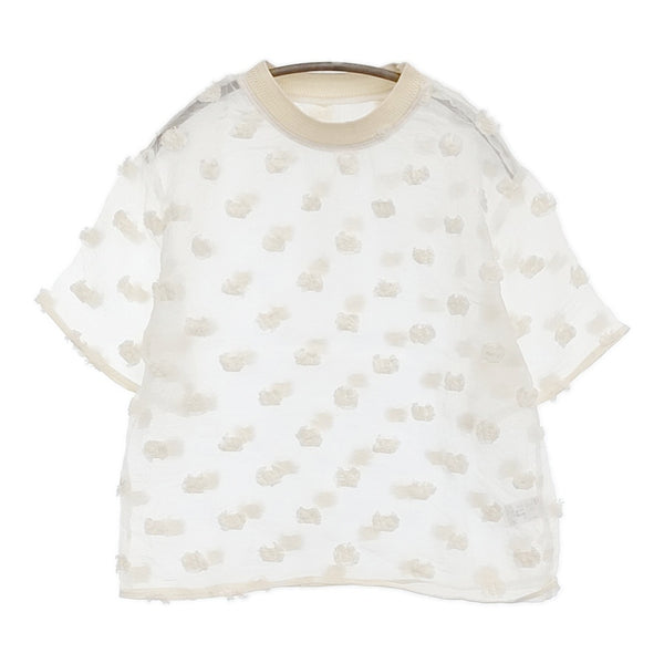 qiri 新品 氷dot jacquardブラウス 定価19800円 63-01-BL-017-25-1 ブラウス シャツ 25SS キナリ レディース キリ【中古】5-0902S♪