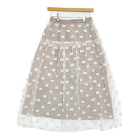 qiri 新品 氷dot jacquard スカート 定価30800円 ロングスカート 24SS ベージュ レディース キリ【中古】5-0902M♪