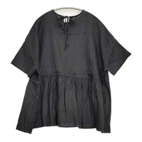 オオカミとフクロウ フクロウと三拍子のブーケブラウス PTM-2444 ギャザー シャツ ブラック レディース オオカミとフクロウ【中古】5-0822S♪