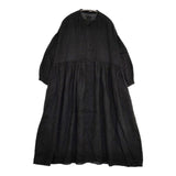 オオカミとフクロウ portom21068 リネン バンドカラー ワンピース ブラック レディース オオカミとフクロウ【中古】5-1124M∞