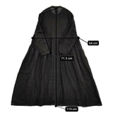 オオカミとフクロウ portom21068 リネン バンドカラー ワンピース ブラック レディース オオカミとフクロウ【中古】5-1124M∞