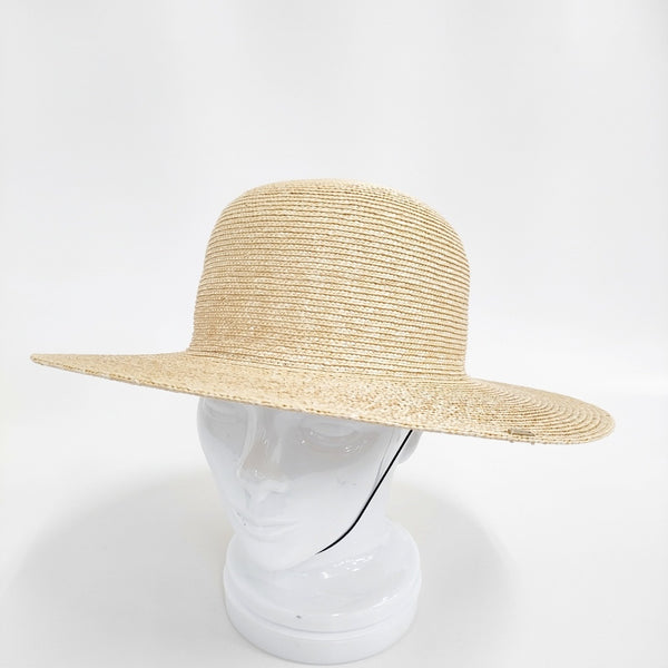 wicagrocery ストローハット Round Brim Flat 麦わら帽子 ハット ベージュ レディース ウィカグロサリー【中古】5-0829M♪