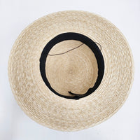 wicagrocery ストローハット Round Brim Flat 麦わら帽子 ハット ベージュ レディース ウィカグロサリー【中古】5-0829M♪