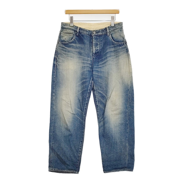 mina perhonen always コットンリネン ユーズド加工 dn4365 サイズ40 デニムパンツ ブルー レディース ミナペルホネン【中古】5-1031G♪