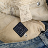 mina perhonen always コットンリネン ユーズド加工 dn4365 サイズ40 デニムパンツ ブルー レディース ミナペルホネン【中古】5-1031G♪