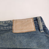 mina perhonen always コットンリネン ユーズド加工 dn4365 サイズ40 デニムパンツ ブルー レディース ミナペルホネン【中古】5-1031G♪