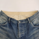 mina perhonen always コットンリネン ユーズド加工 dn4365 サイズ40 デニムパンツ ブルー レディース ミナペルホネン【中古】5-1031G♪