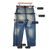 mina perhonen always コットンリネン ユーズド加工 dn4365 サイズ40 デニムパンツ ブルー レディース ミナペルホネン【中古】5-1031G♪